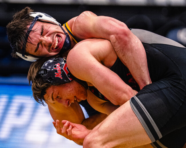 UCO's Bam West attempts to get the pinfall. (Hunter George/ The Vista)