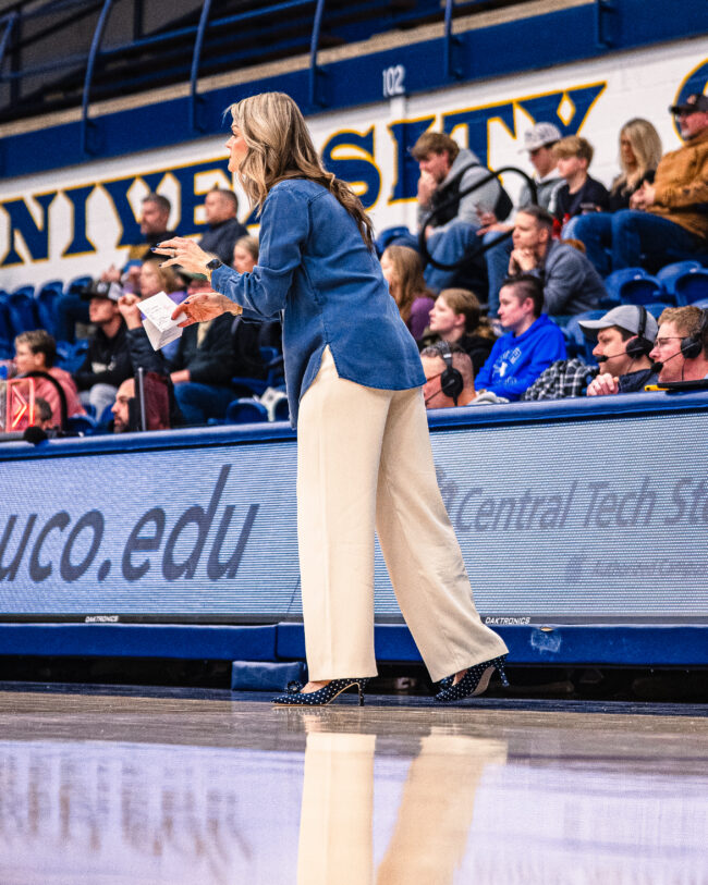 UCO women's basketball first-year head coach, Hannah Moeller. (Hunter George/The Vista) 