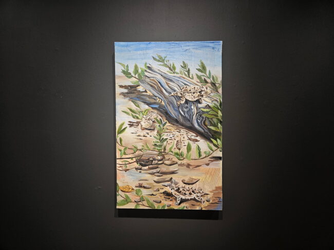 Reptile on log painting by Sydney Antkiwiak-Jones (Greyson Boutin/The Vista)