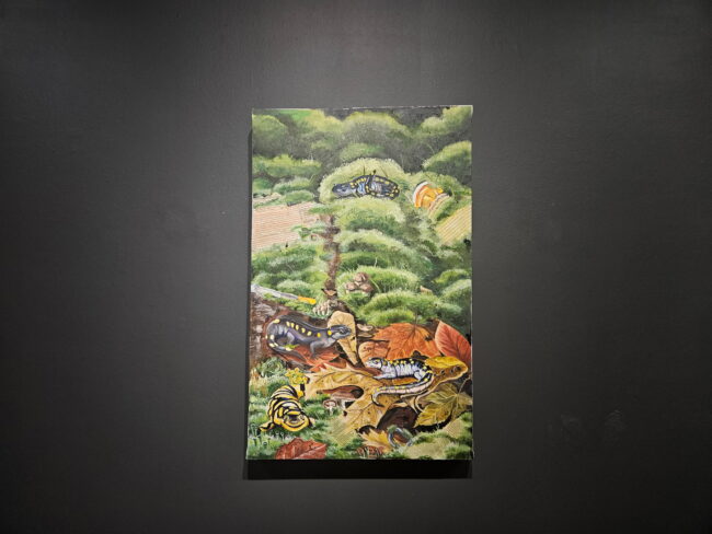 Reptiles in leaves painting by Sydney Antkiwiak-Jones (Greyson Boutin/The Vista)