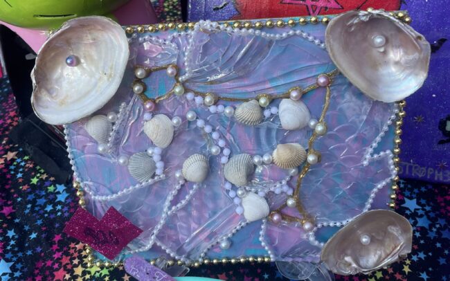 Mixed media painting by Khaos Vex (Hannah Aukema/The Vista)