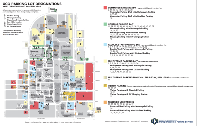 Campus parking map