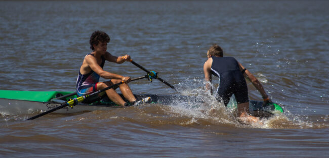 A competitor begins rowing. (Maycee Elerick/The Vista)