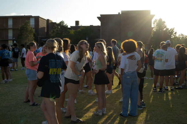 Students socializing before the event begins. (Maycee Elerick/The Vista)
