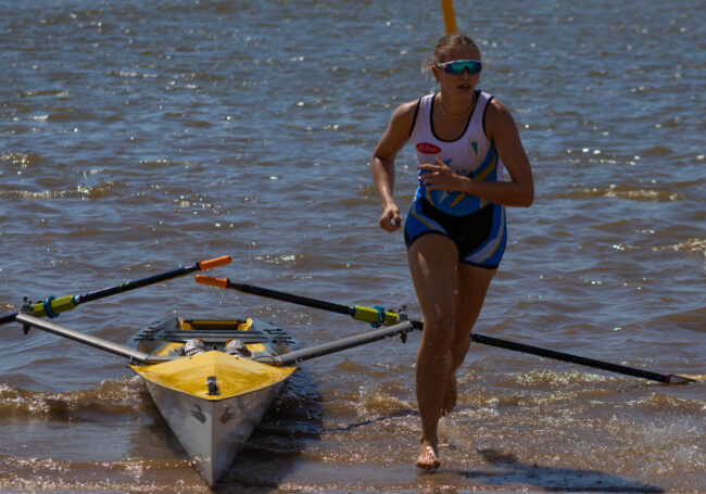 A competitor sprinting to the finish line. (Maycee Elerick/The Vista)