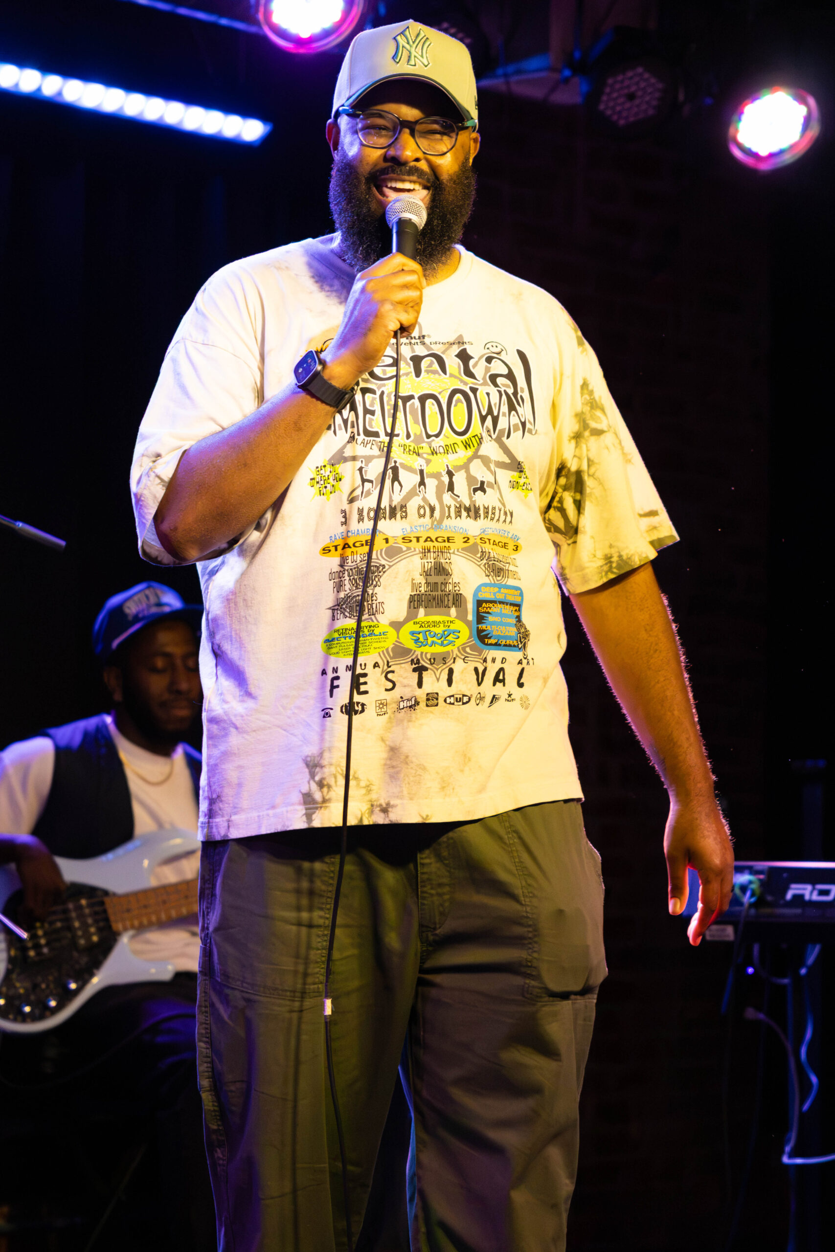 Tony Foster Jr. smiling at crowd .(Maycee Elerick/The VIsta)