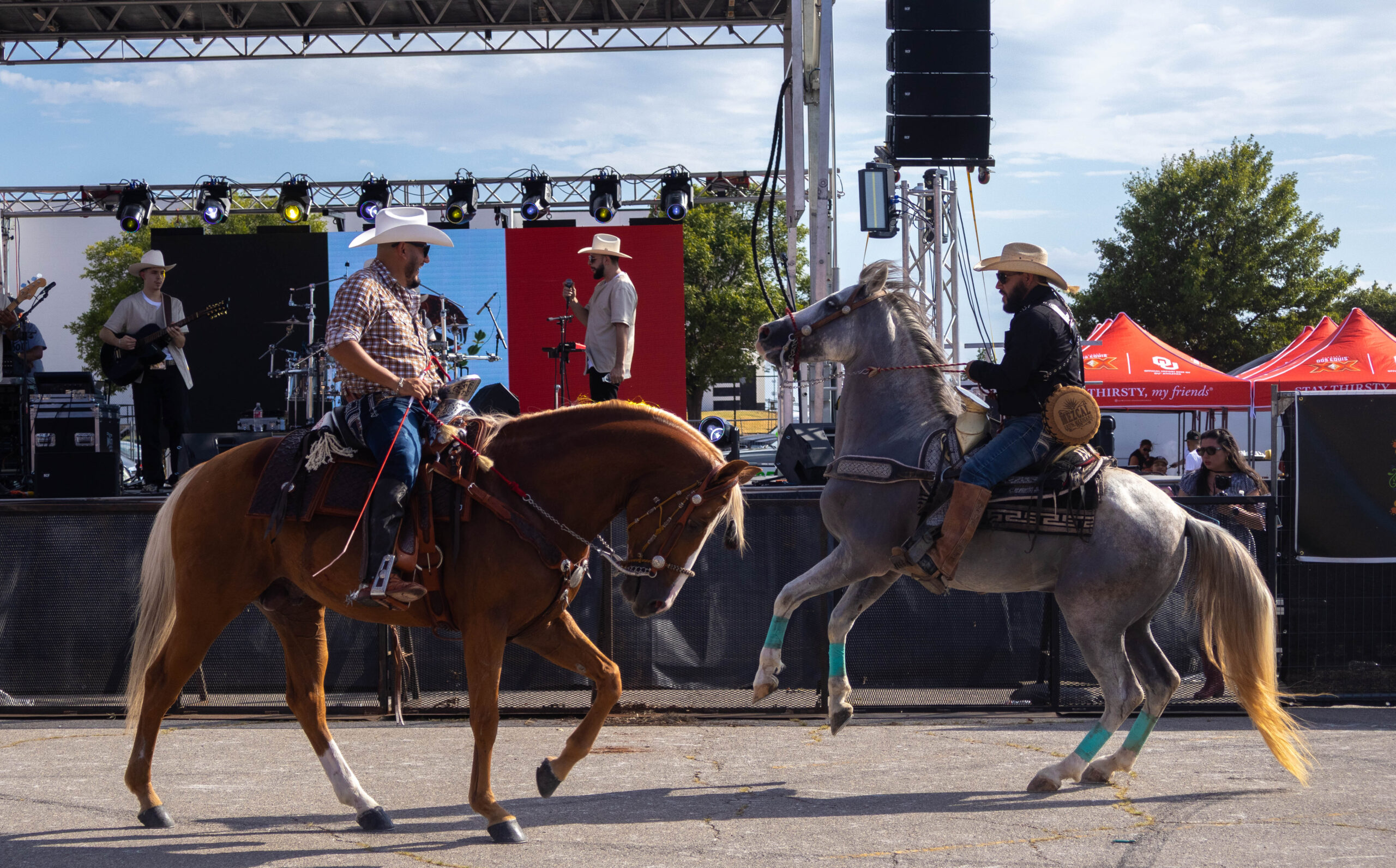 Two riders cross paths. (Maycee Elerick/The Vista)