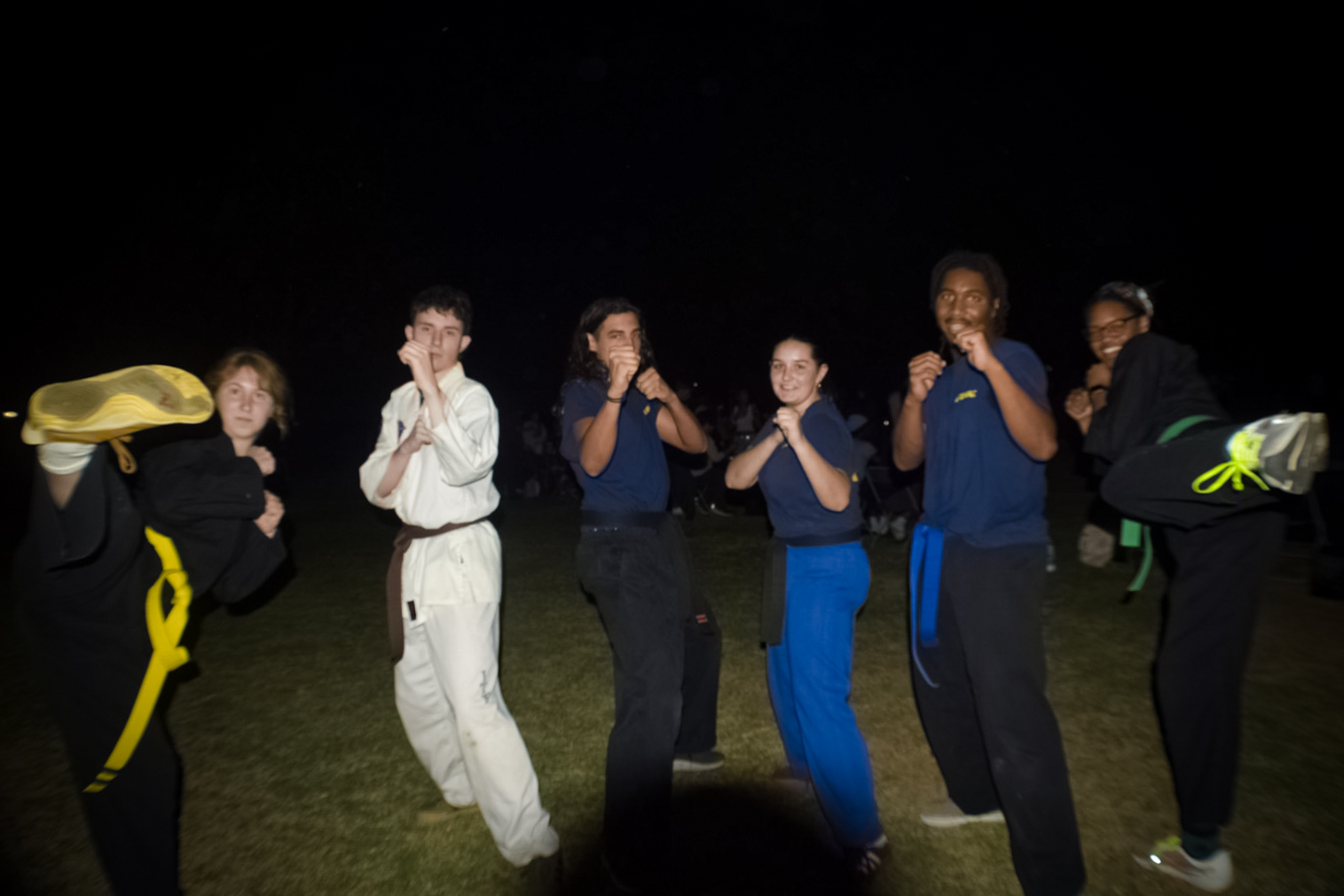 The UCO Martial Arts club striking a pose (Mau Chavez / The Vista) 