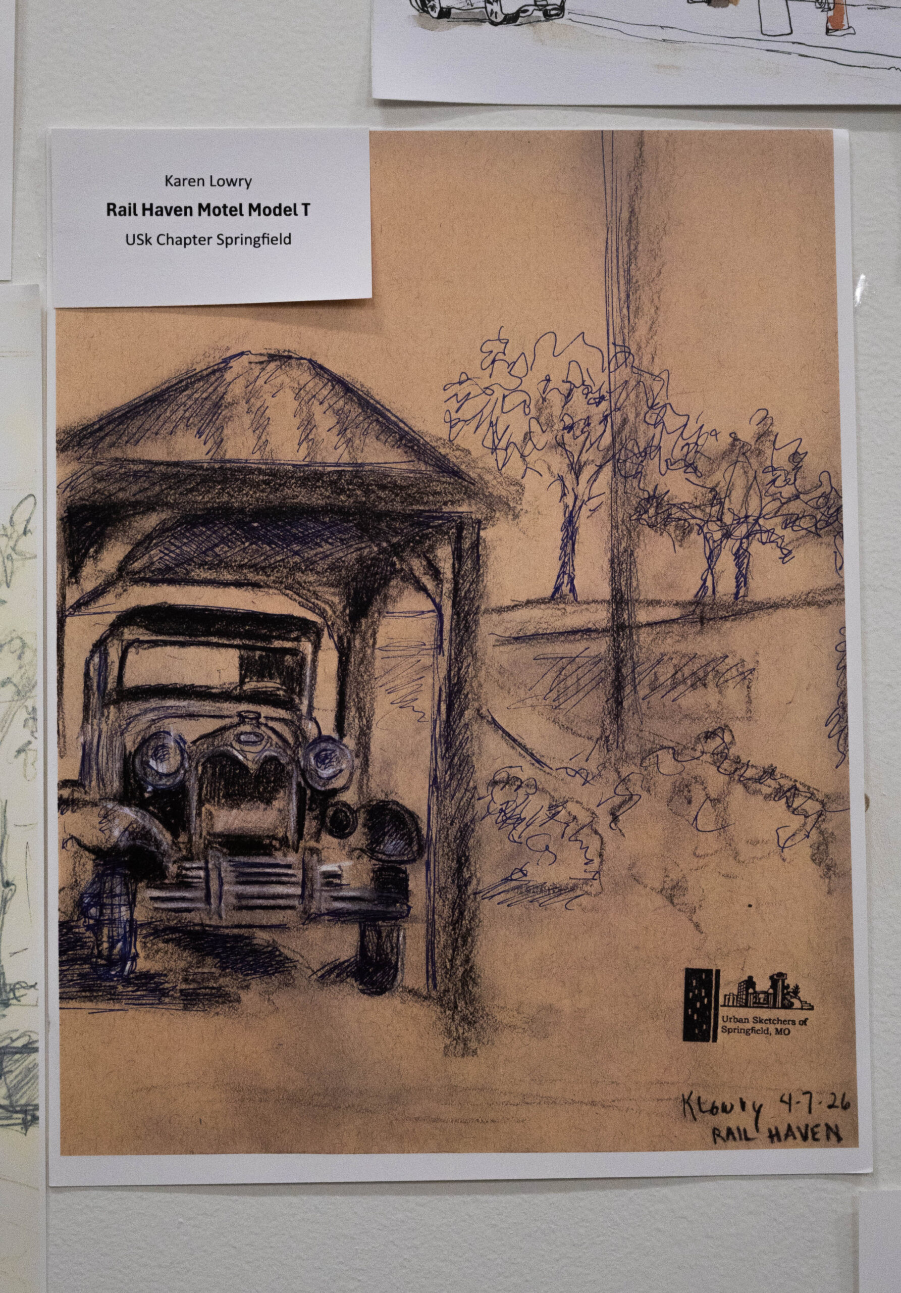 Sketch of Rail Haven Motel Model T (Maycee Elerick/The Vista)