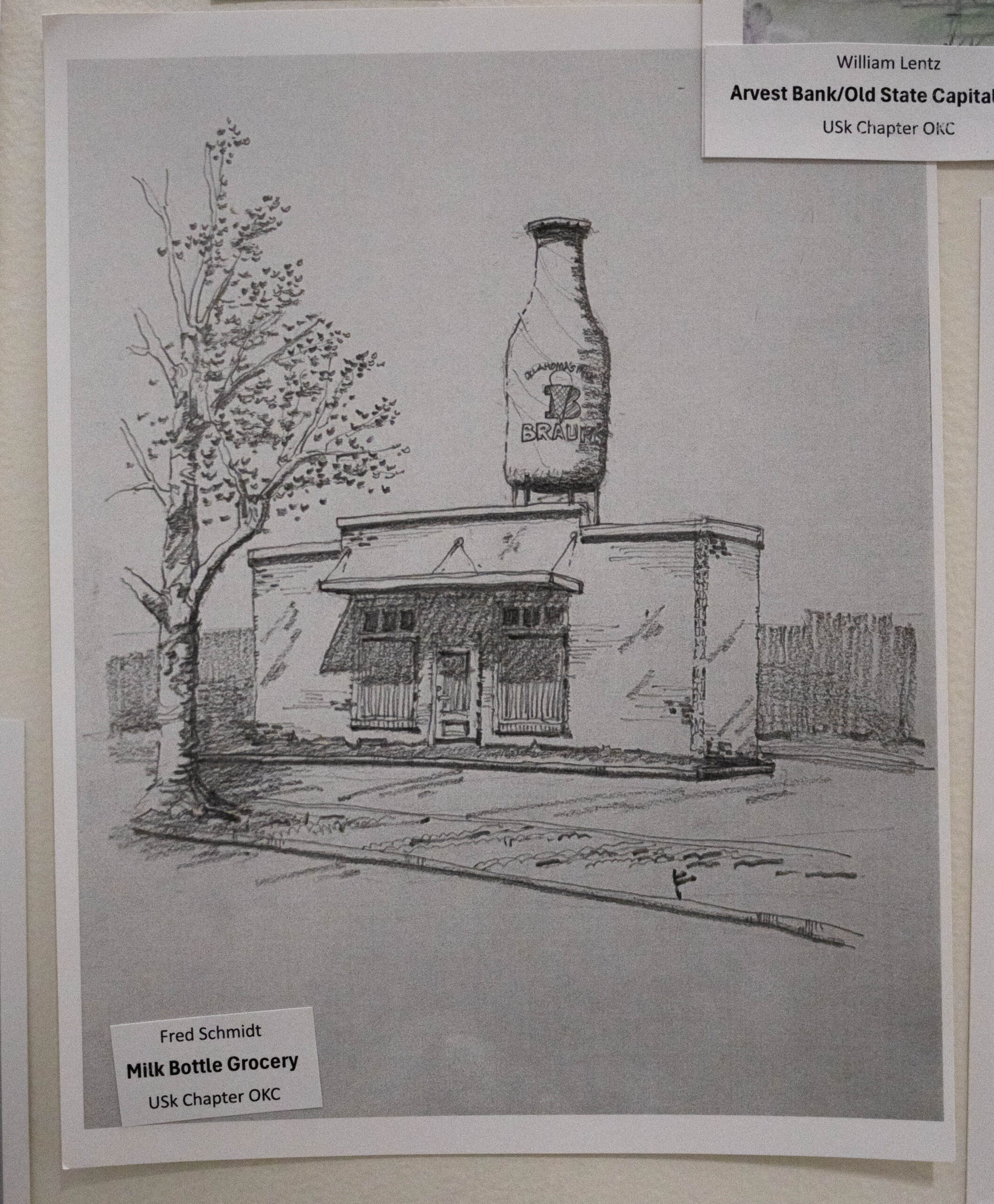 Sketch of the Braums milk bottle (Maycee Elerick/The Vista)